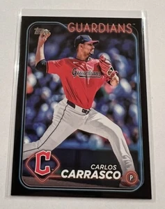2024 Topps Update Series CARLOS CARRASCO #US118 BLACK Parallel /74 Guardians SP - Picture 1 of 4