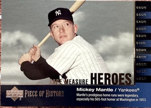 2002 Upper Deck Piece of History Tape Measure Heroes Mickey Mantle #TM7 Yankees - Picture 1 of 2