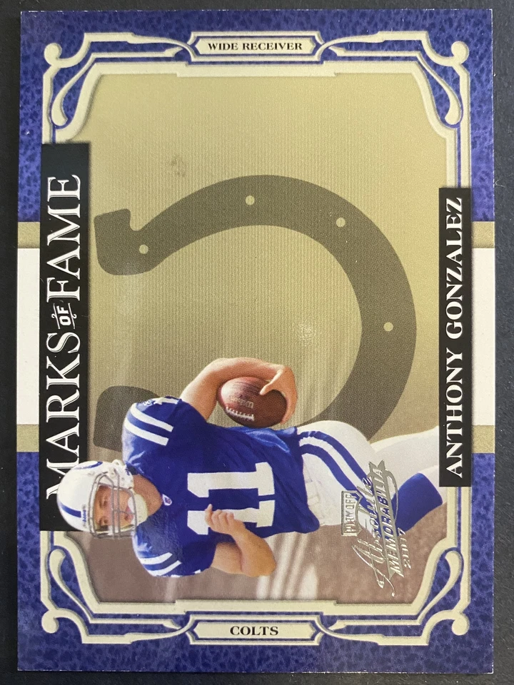 Anthony Gonzalez 2007 Playoff Absolute Memorabilia Marks of Fame /100 #MOF-27 - Image 1 of 2