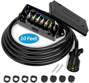 7 Way Trailer Wire Junction Box With Cord 4 Wire Trailer Cable RV Accessories - Picture 1 of 45