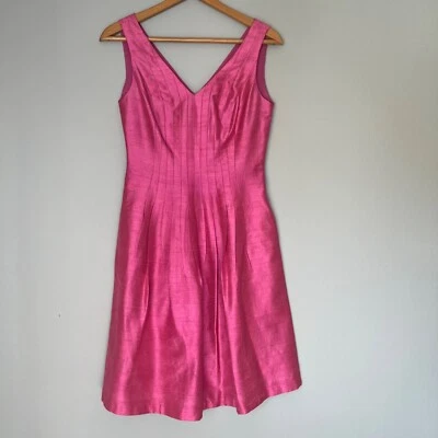 Vestido de Cóctel Kay Unger Talla 2 Rosa 100% Seda Formal Romántico Foto 1 de 3
