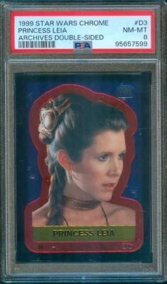 1999 Topps Chrome Star Wars PRINCESS LEIA Archives Double-Sided #D3 PSA 8 - Image 1 of 2