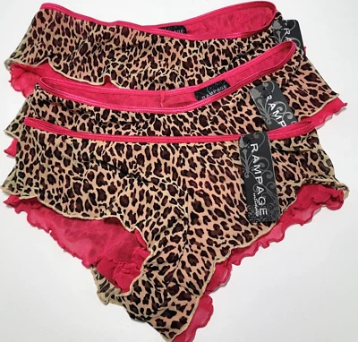 Bragas de bikini Rampage Intimates rosa estampado animal 3 pares talla 5 S pequeñas nuevas con etiquetas Foto 1 de 4