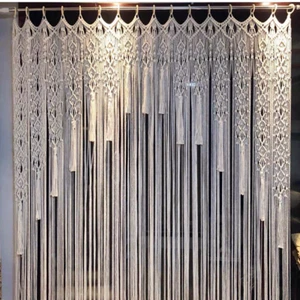 Colgador de pared macramé cortina de puerta blanco decoración boho cortina de hilo decoración de pared - Imagen 1 de 16