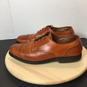 Allen Edmonds Benton 3448 Cap Toe Oxford Shoes Mens 11C Cognac Leather Vibram - Picture 1 of 10