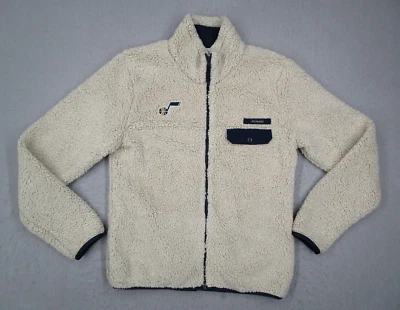 Chaqueta Utah Jazz Para Hombre Mediana Beige Columbia Mountain Side Peso Pesado Vellón Foto 1 de 4