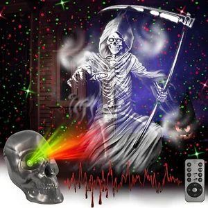 Halloween Projection Light with Timer 5 Red and Green Light Modes and Music - Picture 1 of 5
