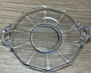 Vintage Cambridge Decagon Willow light  Blue  EUC  ornate 8" small platter tray - Picture 1 of 6