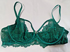 Love You Sexy Bra Size 36C Emerald Green Underwired Unlined Lace