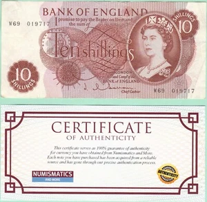 England (Großbritannien, UK) 10 Shillings 1962 - 66 CIRC ungeprüft KM-373b - Bild 1 von 2