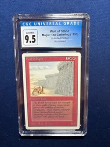 MTG Unlimited Wall of Stone CGC 9.5 GEM MINT (Blue Label 10)  1993 - Picture 1 of 2