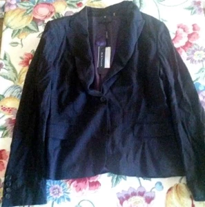 Neu mit Etikett $ 398 Elie Tahari Olivia schwarzer Nadelstreifen-Blazer Größe 12 - Bild 1 von 3