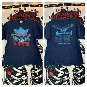 VTG 1980 Hawkwind Band Shirt Tour Concert Motorhead Psych Rock Gong Amon Duul II - Picture 1 of 8
