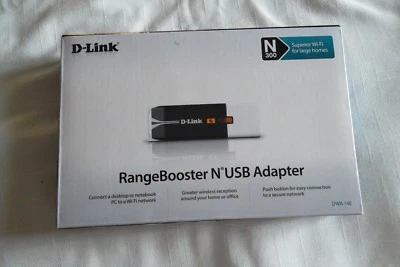 D-Link Wireless-N USB 2.0 RangeBooster Adapter 802.11g/n 2.4GHz WPA/WPA2 DWA-140 - Image 1 of 4
