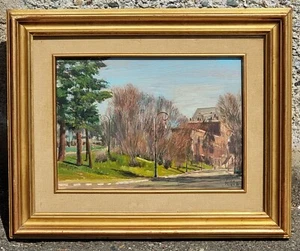 Piero Monti ( Torino 1910 - 1994 ). Parco del Valentino, Torino. Olio su tavola - Imagen 1 de 12