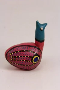 Arte Popular Oaxaqueño Cerámica Pequeño Pájaro Animal Pintado a Mano Colorido 3" Estatuilla - Imagen 1 de 11