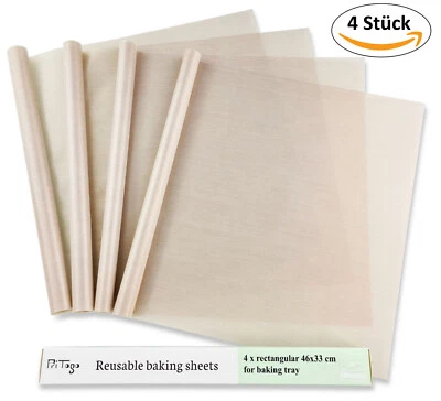 4x Dauerbackfolie Dauerbackpapier Teflon Backpapier Backtrennfolie 33x46cm 260 C - Bild 1 von 4