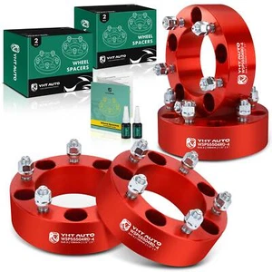 4x 5x5.5"to 5x5.5" Wheel Spacers 1/2"x20 108mm 2" for Dodge Ram 1500 Ford Red - Picture 1 of 10