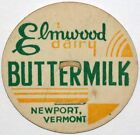 Vintage milk bottle cap ELMWOOD DAIRY Buttermilk Newport Vermont new old stock