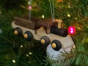 Handmade Wooden Toy Train Set Ornament - Picture 1 of 2