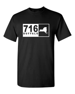Buffalo NY 716 T-Shirt Buffalo Area Code Buffalo Souvenir Gift Idea Tee - Picture 1 of 14