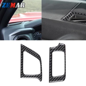 Carbon Fiber Demist Air Vent Outlet Frame Cover Trim For Toyota Tacoma 2016-2021 - Foto 1 di 10