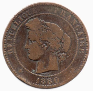 10 CENTIMES 1880 A - FRANCE- Cérès - Picture 1 of 2