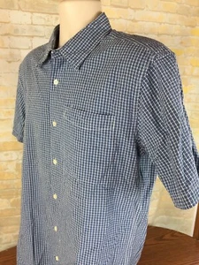 Eddie Bauer Men's Easter Blue Crinkled Button Down Short Sleeve Shirt Med A23 - Picture 1 of 10