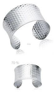 Bracelet Jonc Esclave Martelé 60 mm Acier Polie comme un Miroir de Dolly-Bijoux - Picture 1 of 1