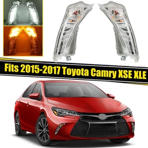 LED Fog Lamps Assembly For 2015-2017 16 Toyota Camry 2.5L Driver+Passenger Side - Picture 1 of 13