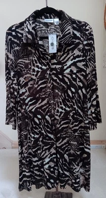 Chico's Travelers Zebra Jungle Sydney Jacket in Chocolate Chip Size 3/XL - NWT! - Image 1 of 3