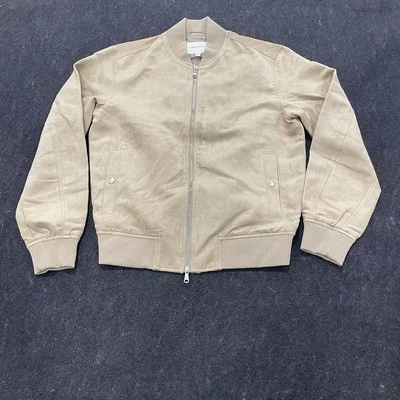 Chaqueta de bombardero de gamuza vegana BANANA REPUBLIC FACTORY para hombre talla S piedra  Foto 1 de 4