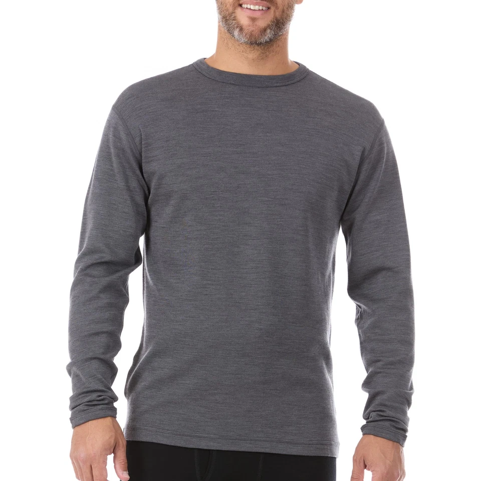 Minus33 100% Merino Wool Base Layer Midweight Grey Crew Neck Medium - Image 1 of 4