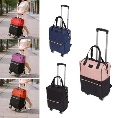 2Pcs Rolling Travel Luggage Bag Set Large Capacity Nylon Duffel Carry-On Tote - Image 1 of 4