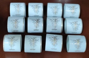 Juego de 12 servilleteros de bambú dorado Fukagawa Arita 901 porcelana fina - Imagen 1 de 8