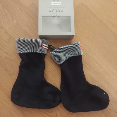 Hunter Kids Boot Socks Glitter Silver/Black Sz Large (1-3) - Image 1 of 4