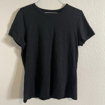 C&C California 黑色粗纺针织短袖基本款 T 恤,尺寸 M — 第 1/4 张图片