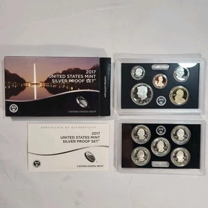 2017 United States Mint 90% Silver Proof set 10 pezzi Park Presidential COA - Foto 1 di 8