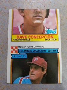 Dave Concepcion Reds Steve Carlton 1984 Ralston Purina Miscut RARE Oddball - Picture 1 of 2