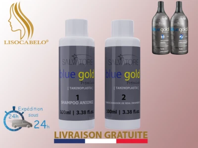 Glättung O Tannin 2x100ml (Taninoplastie) Blue Gold Premium+1masque+1paire Pro - Bild 1 von 2