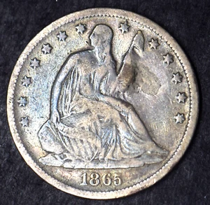 1865-S Seated Liberty Half Dollar 50C - COINGIANTS - - Picture 1 of 2