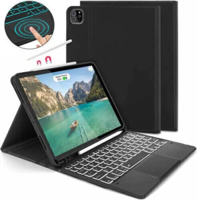 For iPad Air 5/4 Pro 11"  2/3/4th Keyboard Case Backlit Touchpad Stand Cover US - Image 1 of 4