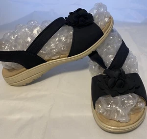 Hotter Comfort Concept Sandals Women’s Size 9 1/2 US Black W/ Beige England - Picture 1 of 8