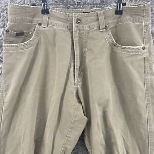 Kuhl Revolvr Pants Mens 34 x 30 (Actual 33 x 28) Khaki Tan Hiking Distressed