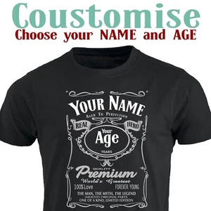 T-Shirt personalisiert Geburtstagsgeschenke für Männer maßgeschneidert T-Shirt Herren Geburtstag - Bild 1 von 15