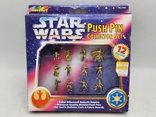 1997 Star Wars 12 Push Pin Collector Set R2-D2 Boba Fett Chewbacca by Roseart