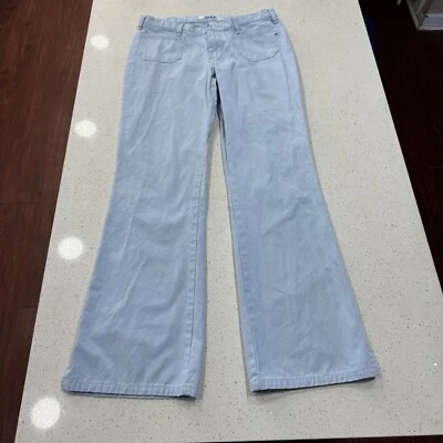 Y2K Tilt Baby Blue Low Rise Boot Cut Bell Bottom Flare Junior 7 90s Jeans Pants - Image 1 of 4