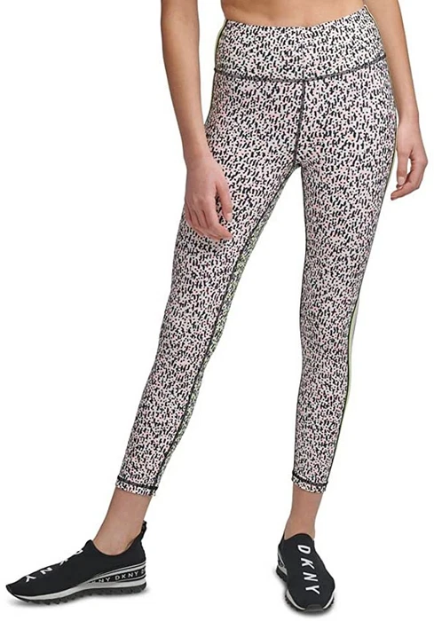 DKNY Womens Printed Side-Striped Leggings white Size XS