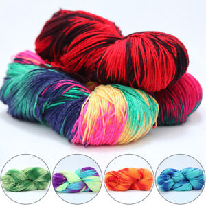Hand Crocheted Knitting Segment Dyed Wool Yarn DIY for Sweater Scarf Hat 50g