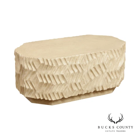 Postmodern Style Sculptural Plaster Coffee Table Cover